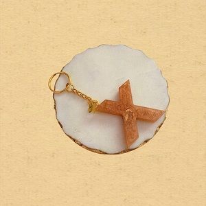Custom Letter “X” Butterfly Key Chain - Peach Gold
